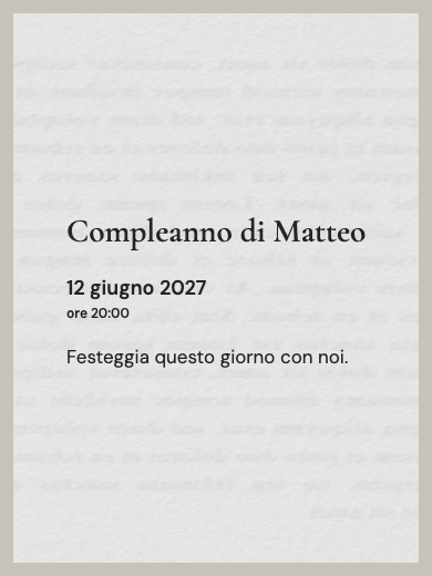 Invito digitale di compleanno: Diario dei ricordi
