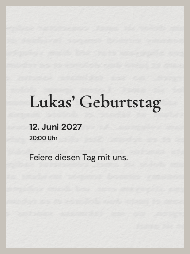 Digitale Geburtstagseinladung: Erinnerungstagebuch