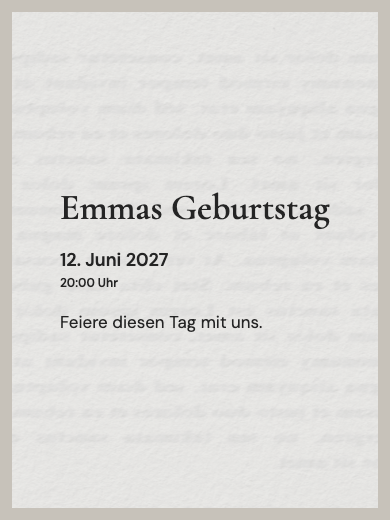 Digitale Geburtstagseinladung: Erinnerungstagebuch