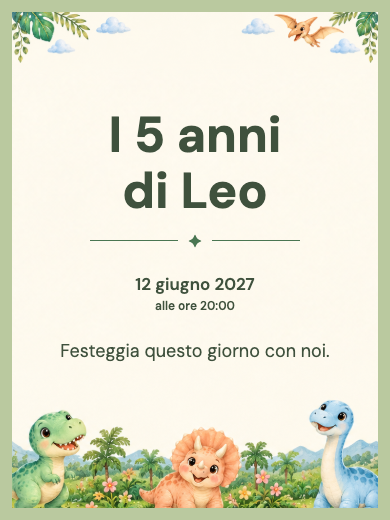 Invito digitale: Dinosauri in giardino — Animali e natura