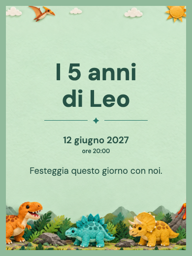 Invito digitale: Avventura con dinosauri — Animali e natura