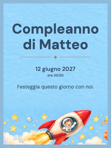 Invito digitale di compleanno: Astronauta nello spazio