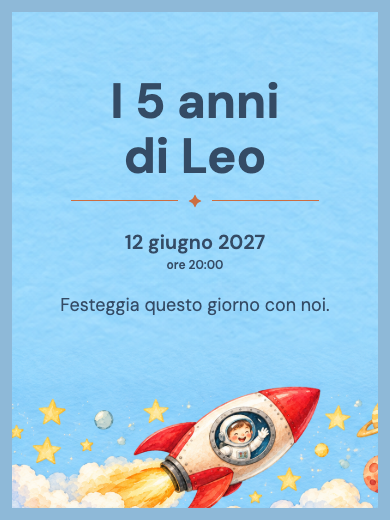 Invito digitale di compleanno: Astronauta nello spazio