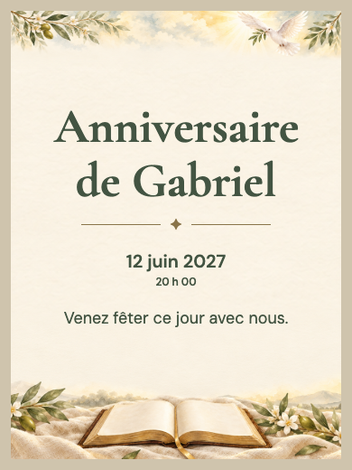 Invitation d’anniversaire numérique: Parole et paix
