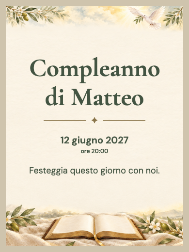 Invito digitale di compleanno: Parola e pace