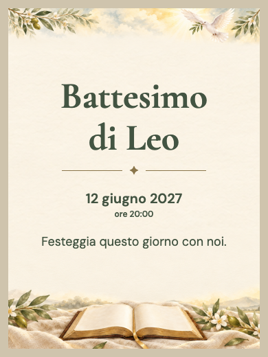 Invito digitale di battesimo: Parola e pace