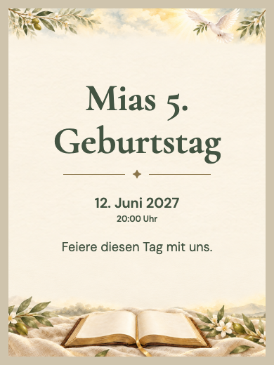 Digitale Geburtstagseinladung: Wort und Frieden