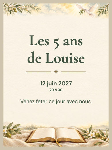 Invitation d’anniversaire numérique: Parole et paix