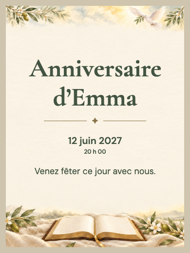 Invitation d’anniversaire numérique: Parole et paix