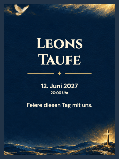 Digitale Taufeinladung: Licht des Kreuzes