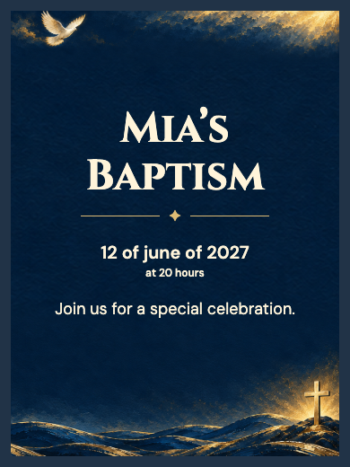 Digital baptism invitation: Light of the Cross