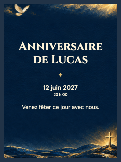 Invitation d’anniversaire numérique: Lumière de la croix