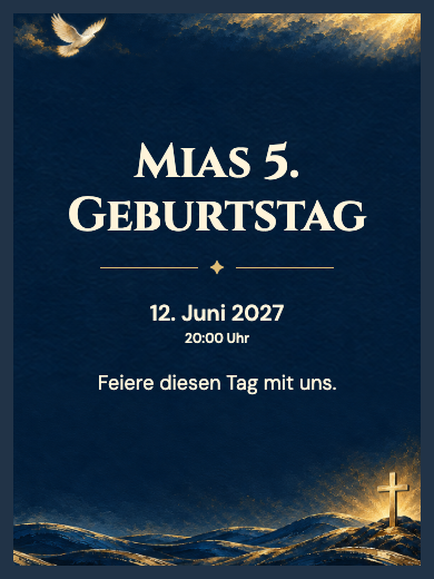 Digitale Geburtstagseinladung: Licht des Kreuzes