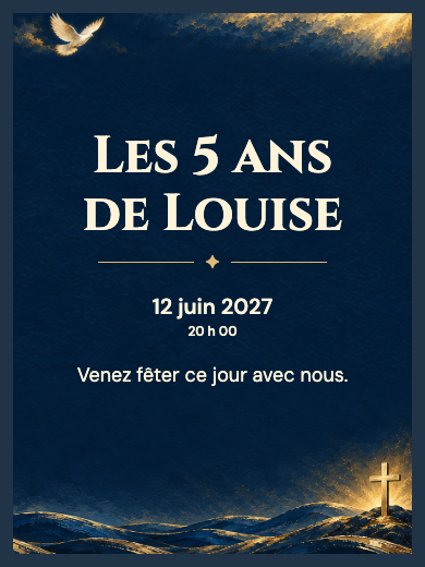 Invitation d’anniversaire numérique: Lumière de la croix