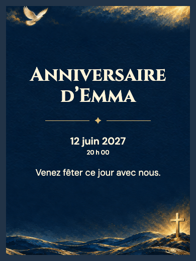 Invitation d’anniversaire numérique: Lumière de la croix