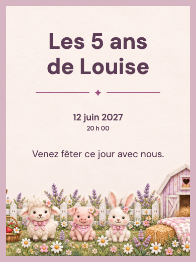 Invitation numérique: Lapins à la ferme — Animaux et nature