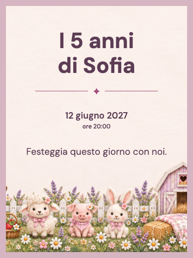 Invito digitale: Coniglietti in fattoria — Animali e natura