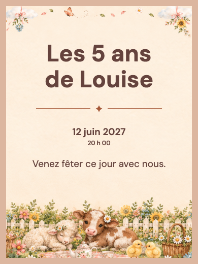 Invitation numérique: Poneys à la ferme — Animaux et nature