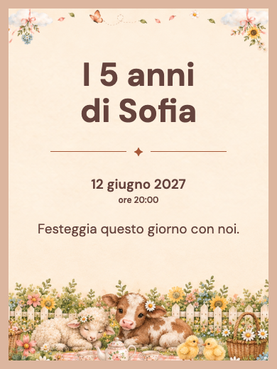 Invito digitale: Pony in fattoria — Animali e natura