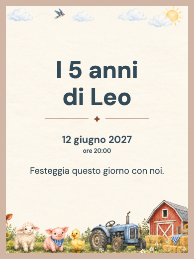 Invito digitale: Trenino in fattoria — Animali e natura