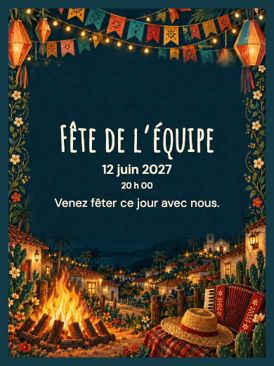 Invitation numérique: Fête brésilienne de juin illuminée — Fêtes d’entreprise