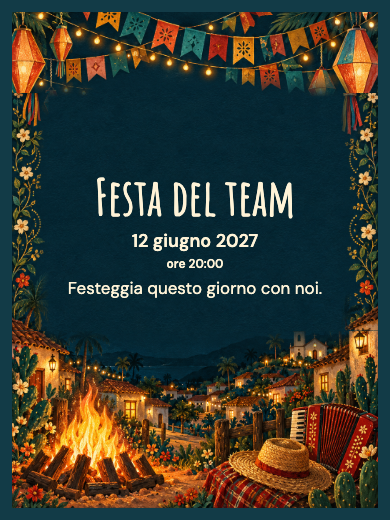 Invito digitale: Festa junina illuminata — Evento aziendale