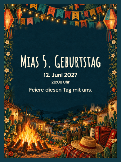 Digitale Geburtstagseinladung: Leuchtendes brasilianisches Junifest