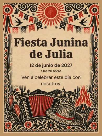 Invitación digital: Fiesta Junina de Cordel — Fiestas de empresa