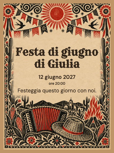 Invito digitale: Festa junina in stile cordel — Evento aziendale