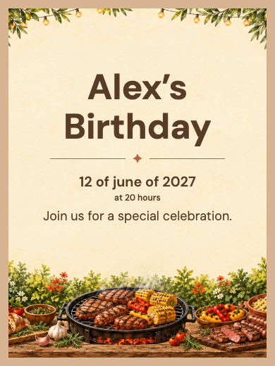 Template: Interactive digital birthday invitation: Company Barbecue with RSVP