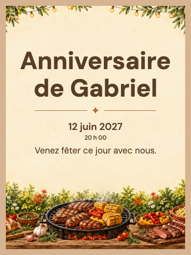 Invitation d’anniversaire numérique: Barbecue d’entreprise