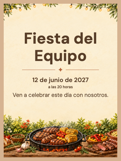 Invitación digital: Fiesta de Empresa con Parrillada — Fiestas de empresa