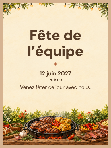 Invitation numérique: Barbecue d’entreprise — Fêtes d’entreprise
