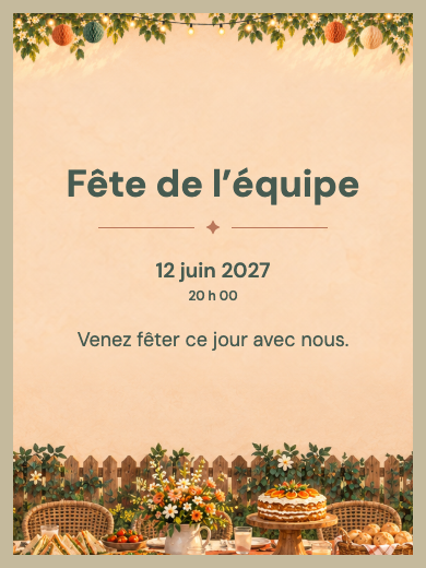 Invitation numérique: Fête d’entreprise en plein air — Événement d’entreprise