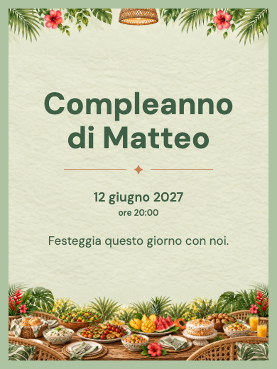 Invito digitale di compleanno: Festa aziendale tropicale