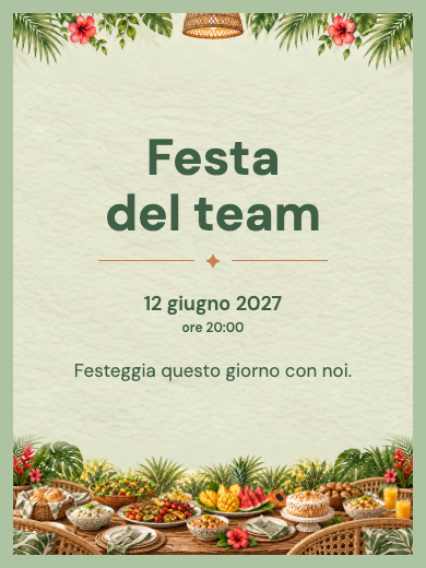 Invito digitale: Festa aziendale tropicale — Evento aziendale
