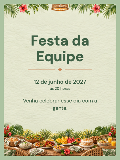Convite digital: Confraternização Tropical — Festas de empresa
