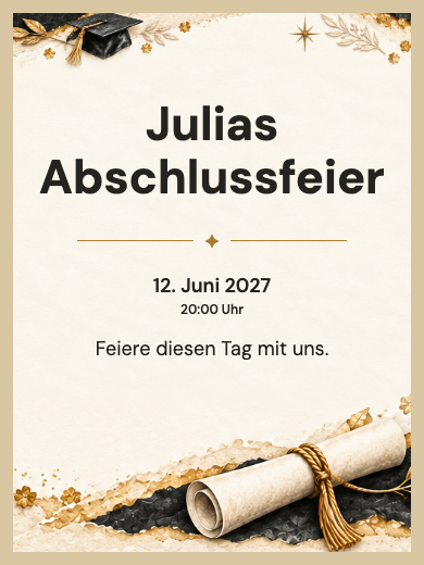 Digitale Einladung: Klassische Abschlussfeier — Abschlussfeier