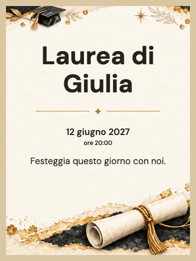 Invito digitale: Laurea classica — Laurea