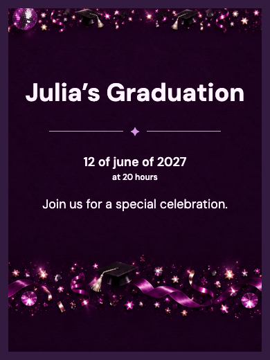 Digital invitation: Starry Graduation — Graduation