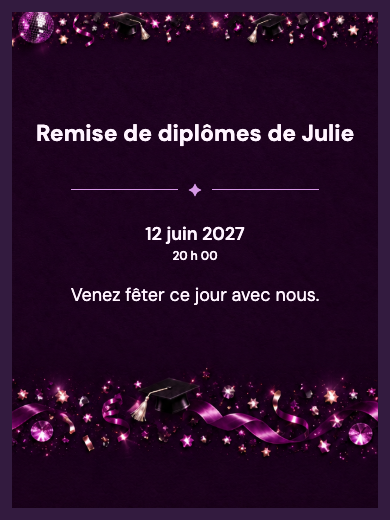 Invitation numérique: Remise de diplômes étoilée — Remise de diplômes