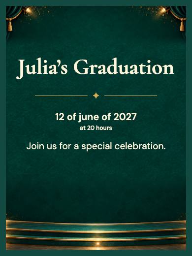 Digital invitation: Emerald Graduation — Graduation