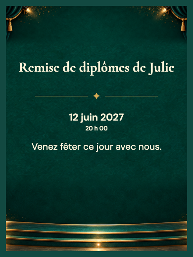 Invitation numérique: Remise de diplômes émeraude — Remise de diplômes