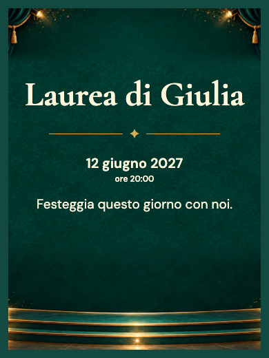 Invito digitale: Laurea smeraldo — Laurea