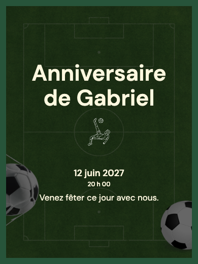 Invitation d’anniversaire numérique: Terrain de football