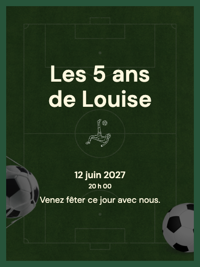 Invitation d’anniversaire numérique: Terrain de football