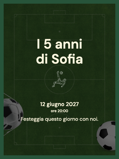 Invito digitale di compleanno: Campo da calcio