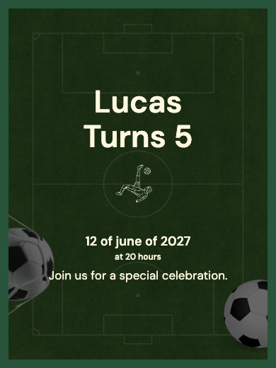 Digital birthday invitation: Football Field