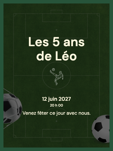 Invitation numérique: Terrain de football — Football