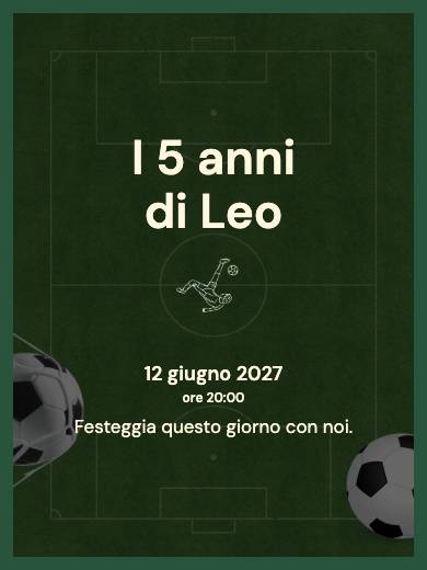 Invito digitale di compleanno: Campo da calcio